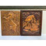 2x Beaten Copper Plaques