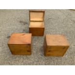 3x Wooden GPO Boxes