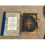 Brass Bound Family Bible and The Wall Chart of World History