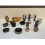 Marble Mortar Soapstone/Onyx Assorted Dishes, Candlesticks etc