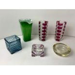Coloured Glassware - Vases etc