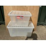 2x Large Plastic Storage Containers