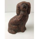 Halifax/Northern Coal Seam Unglazed Folk Art Terracotta King Charles Spaniel - 17cm High