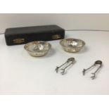 Cased Sugar Bowls and Nips Set - Silver - Birmingham 1921