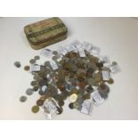 Vintage Tin and Contents - Old Coins