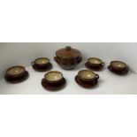 Michael Leach Yelland Studio Pottery Soup Tureen and 6x Soup Bowls etc