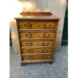 Reproduction Chest of Five Drawers - 66cm x 94cm x 40cm