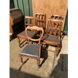 4x Oak Dining Chairs and Other