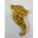 CH Brannam Barnstaple North Devon Slipware Art Pottery Cornucopia Shell Wall Pocket - 34cm High (