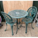 Metal Garden Table and 2x Chairs