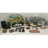 Collectables - Lighters, Stratton Compact, Tins, Bells, Miniature Dartmouth Glug Jug, Rabonne Spirit