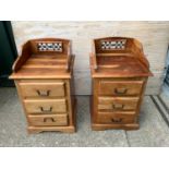 Pair of Mexican Pine Bedside Cabinets