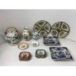 Chinese Lidded Pot, Plates, Vase etc and Other China