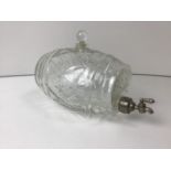 Cut Glass Spirit Bottle - 20cm Long inc Tap