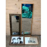 Bamboo Effect Framed Mirror, Brass Framed Mirror and 2x Others