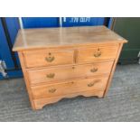 Satinwood Two over Two Chest of Drawers - 91cm x 43cm x 75cm