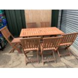 Teak Garden Table with 6x Chairs
