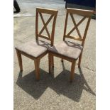 Pair of Modern Suedette Seated Dining Chairs