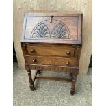 Oak Bureau - 58cm W x 38cm D x 102cm H