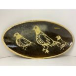 Studio Slipware Pottery Charger - Decoration of 3x Birds and Comet - Fired in Solid Fuel Kiln -