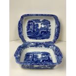 Spode Oven to Tableware Blue and White Serving Dishes - Largest 39cm x 26cm