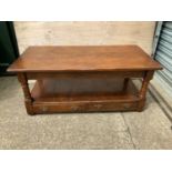 Oak Coffee Table with Shelf and Drawers - 122cm W x 61cm D x 52cm H