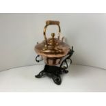 Copper Kettle on Cast Iron Stand