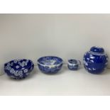 Blue and White China (Ginger Jar and Copeland Bowl Damaged)