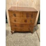 Bow Front Four Drawer Chest of Drawers - 70cm W x 45cm D x 80cm H