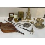 Bellows, Brass Toasting Fork and Brass Frames etc