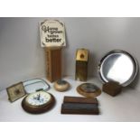 Dow's Port Box, Sharpening Stone, Carved Treen Box, Salter Scales and Barometer etc