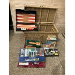 Rattan Basket and Contents - Games