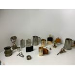 Pewter Tankards, Hip Flasks and Stirrup Cups etc