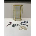 Glass Jewellery Display - 25cm High and Necklaces