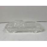 Glass Paperweight in the Form of An E-Type Jaguar - 18cm Long