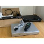 Philips DVD Player, Thomson Sky Digibox and Humax Freesat Box