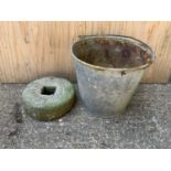 Mill Stone - 22cm Diameter and Bucket