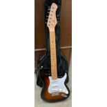 Arioquott Stratocaster with Locking Turning Pegs and Gig Bag