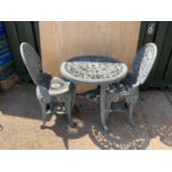 Plastic Garden Table and 2x Chairs