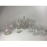 Decanters, Water Flask and Wine Glasses