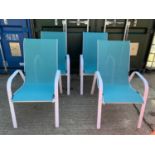 Set of 4x Metal/Plastic Garden Chairs