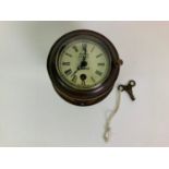 Smiths Enfield 1911 Eight Day Bulkhead Type Clock