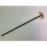 Bone Handled Walking Stick with Silver Mount