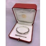 Cartier 18ct White Gold Love Bangle in Original Box - No. M09838 - 7cm x 5.5cm - with Valuation