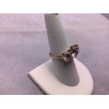 9ct Gold CZ Dress Ring - Size P - 5.6gms