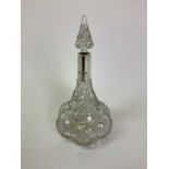 Silver Collared Scent Bottle - Birmingham 1900 - 22cm