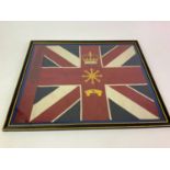 Framed Embroidered Flag Coldstream Guards - 56.5cm x 46cm