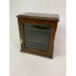 Small Oak Glazed Cabinet - 27cm W x 18cm D x 29cm H