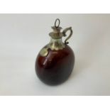Wine Serving Bottle with White Metal Top - Dated 1862