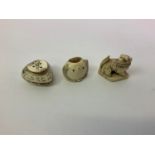 2x Carved Ivory Netsuke and Other